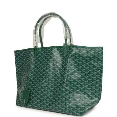 goyard Goyard Goyardine Green Saint Louis GM Tote Bag Palladium Hardware | Thumbnail 5 goyard Goyard Goyardine Green Saint Louis GM Tote Bag Palladium Hardware | Thumbnail 5