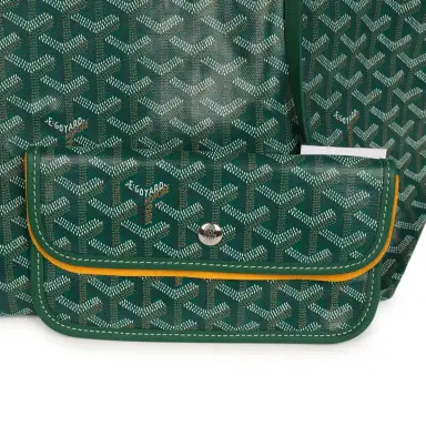 goyard Goyard Goyardine Green Saint Louis GM Tote Bag Palladium Hardware | Thumbnail 8 goyard Goyard Goyardine Green Saint Louis GM Tote Bag Palladium Hardware | Thumbnail 8