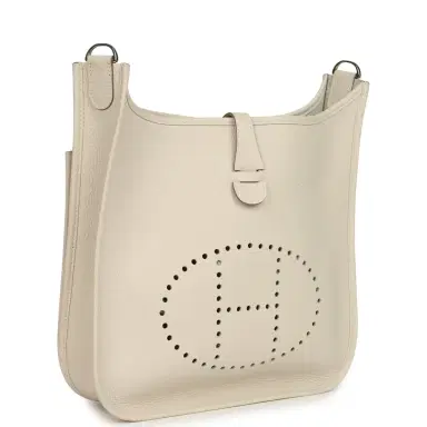 HERMÈS Hermes Evelyne III PM Craie Clemence Palladium Hardware | Thumbnail 2 HERMÈS Hermes Evelyne III PM Craie Clemence Palladium Hardware | Thumbnail 2