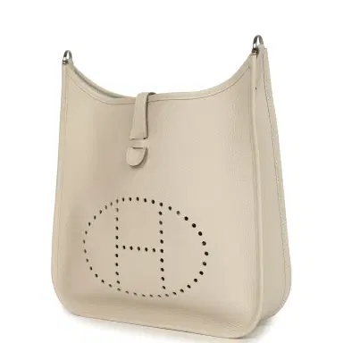 HERMÈS Hermes Evelyne III PM Craie Clemence Palladium Hardware | Thumbnail 5 HERMÈS Hermes Evelyne III PM Craie Clemence Palladium Hardware | Thumbnail 5