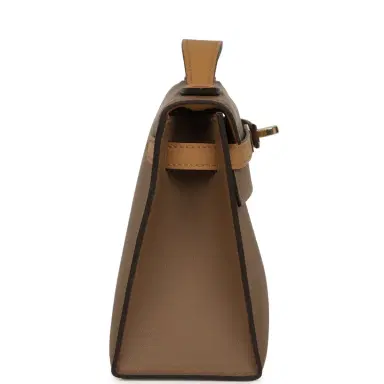 HERMÈS Hermes Special Order (HSS) Kelly Pochette Beige De Weimar and Biscuit Swift Permabrass Hardware | Thumbnail 3 HERMÈS Hermes Special Order (HSS) Kelly Pochette Beige De Weimar and Biscuit Swift Permabrass Hardware | Thumbnail 3