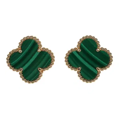 Van Cleef & Arpels Van Cleef & Arpels Vintage Alhambra Motif Earrings Malachite 18K Yellow Gold | Thumbnail 1 Van Cleef & Arpels Van Cleef & Arpels Vintage Alhambra Motif Earrings Malachite 18K Yellow Gold | Thumbnail 1