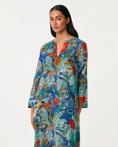 Emporio Sirenuse Giada Caftan in Jungle Print | Thumbnail 3 Emporio Sirenuse Giada Caftan in Jungle Print | Thumbnail 3