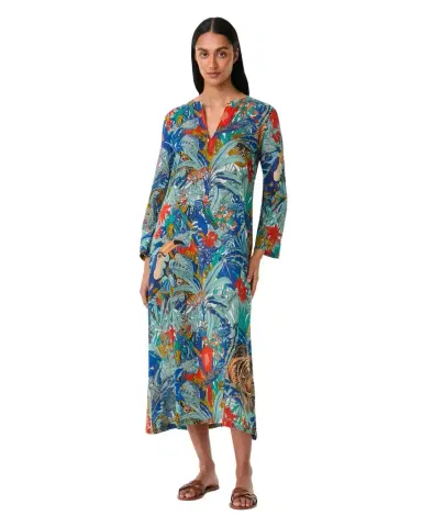 Emporio Sirenuse Giada Caftan in Jungle Print | Thumbnail 1 Emporio Sirenuse Giada Caftan in Jungle Print | Thumbnail 1