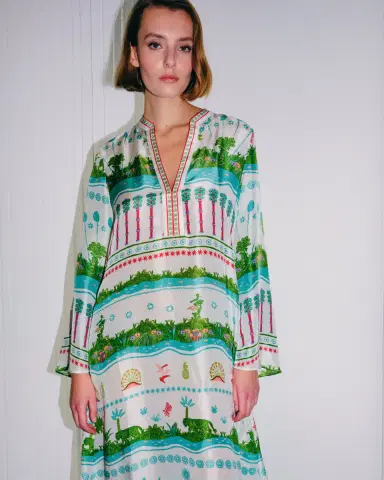 Emporio Sirenuse Jenna Caftan in Eden Print | Thumbnail 7