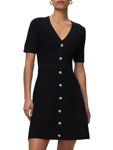 Hervé Léger Women's Winslow Button-Embellished Minidress | Thumbnail 4 Hervé Léger Women's Winslow Button-Embellished Minidress | Thumbnail 4