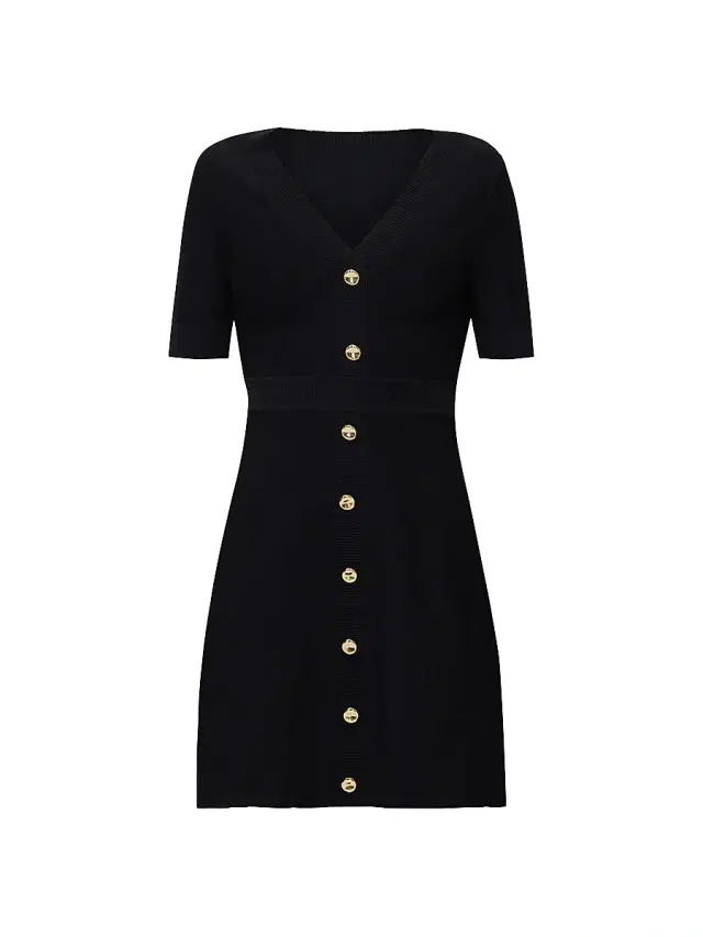 Hervé Léger Women's Winslow Button-Embellished Minidress - Black