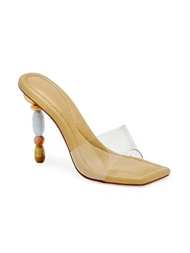 Cult Gaia Women's Mahina 100MM Beaded-Heel Leather Sandals - Clear Bauble Multi - Size 10.5 | Thumbnail 2 Cult Gaia Women's Mahina 100MM Beaded-Heel Leather Sandals - Clear Bauble Multi - Size 10.5 | Thumbnail 2