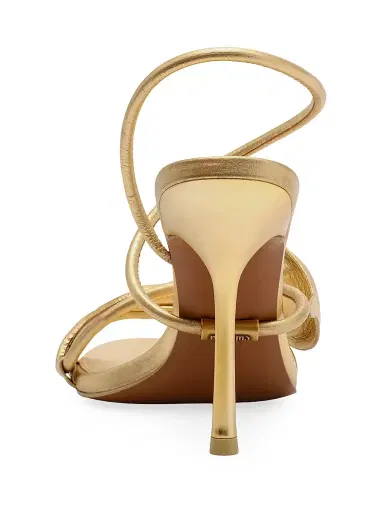 Cult Gaia Women's Cassidy 100MM Floral Metallic Leather Slingback Sandals - Brass - Size 5.5 | Thumbnail 3