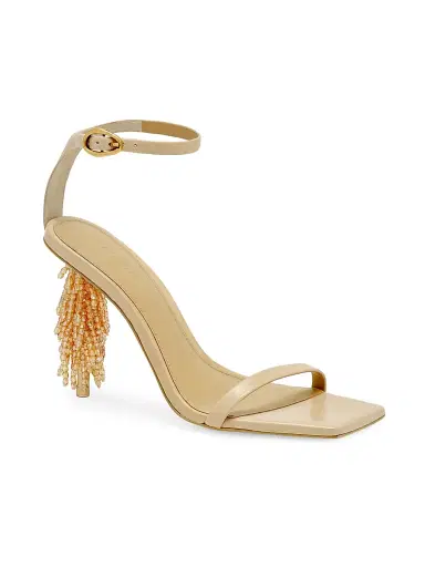 Cult Gaia Women's Sienna 90MM Beaded-Heel Leather Sandals - Sand | Thumbnail 2 Cult Gaia Women's Sienna 90MM Beaded-Heel Leather Sandals - Sand | Thumbnail 2