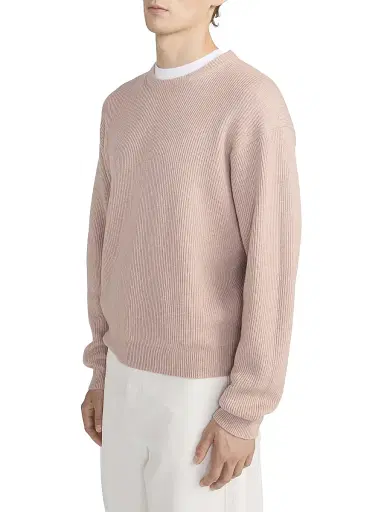 Frame Men's Rib-Knit Wool-Blend Crewneck Sweater - Light Mauve - Size XXL | Thumbnail 5