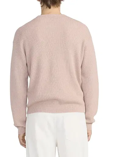 Frame Men's Rib-Knit Wool-Blend Crewneck Sweater - Light Mauve - Size XXL | Thumbnail 6