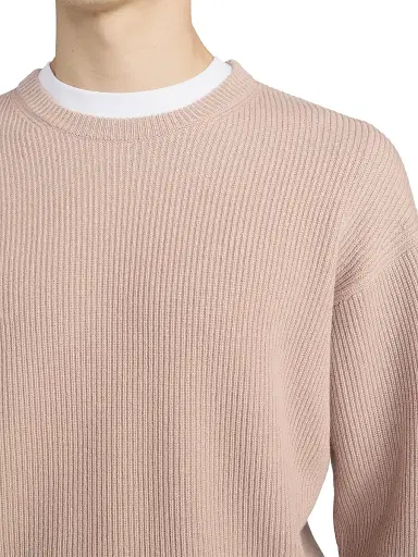 Frame Men's Rib-Knit Wool-Blend Crewneck Sweater - Light Mauve - Size XXL | Thumbnail 7