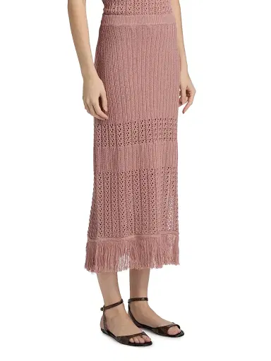 dh New York Women's Justine Knit Fringe Midi-Skirt | Thumbnail 4 dh New York Women's Justine Knit Fringe Midi-Skirt | Thumbnail 4
