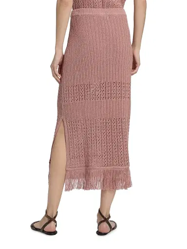 dh New York Women's Justine Knit Fringe Midi-Skirt | Thumbnail 5 dh New York Women's Justine Knit Fringe Midi-Skirt | Thumbnail 5