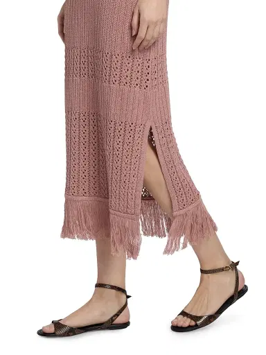 dh New York Women's Justine Knit Fringe Midi-Skirt | Thumbnail 6 dh New York Women's Justine Knit Fringe Midi-Skirt | Thumbnail 6