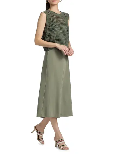 dh New York Women's Mixed-Media Cotton Midi-Dress - Willow - Size Large | Thumbnail 2 dh New York Women's Mixed-Media Cotton Midi-Dress - Willow - Size Large | Thumbnail 2