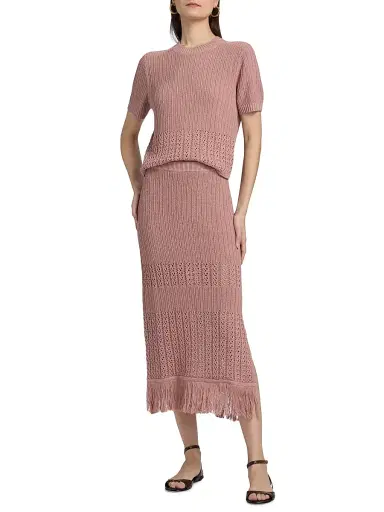 dh New York Women's Khai Linen-Blend Top - Dusty Rose - Size Small | Thumbnail 2