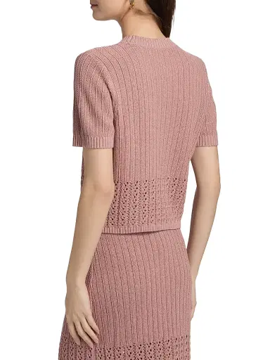 dh New York Women's Khai Linen-Blend Top - Dusty Rose - Size Small | Thumbnail 5