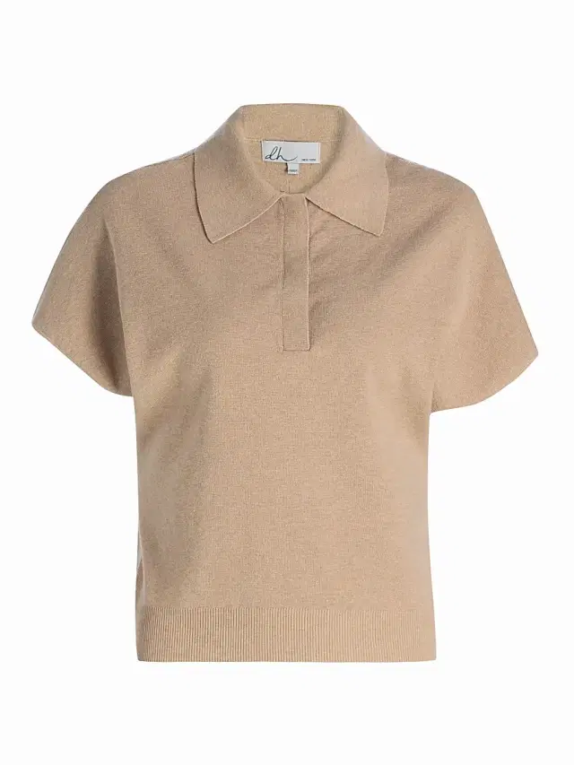 Women's Dasha Cotton-Cashmere Polo Top - Sable