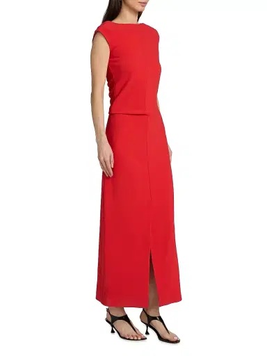 Proenza Schouler Women's Damea Double Crepe Maxi Dress - Tomato - Size 8 | Thumbnail 4