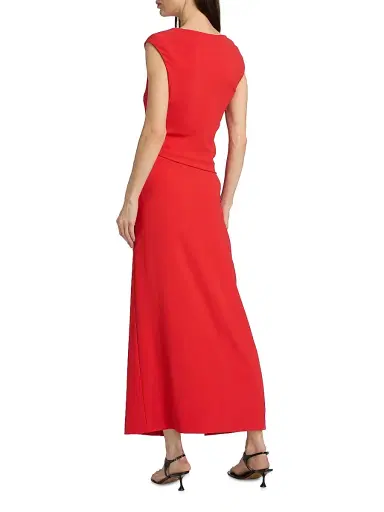 Proenza Schouler Women's Damea Double Crepe Maxi Dress - Tomato - Size 8 | Thumbnail 5