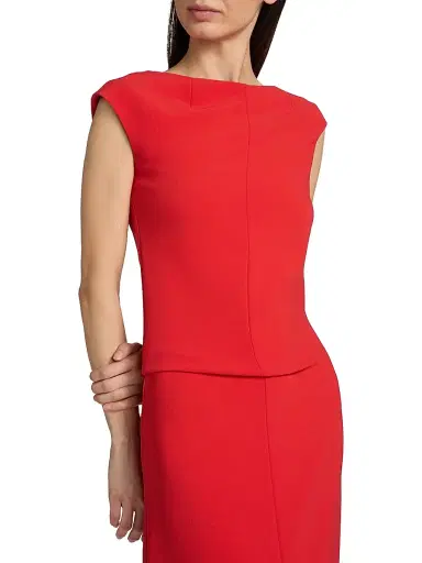 Proenza Schouler Women's Damea Double Crepe Maxi Dress - Tomato - Size 8 | Thumbnail 6