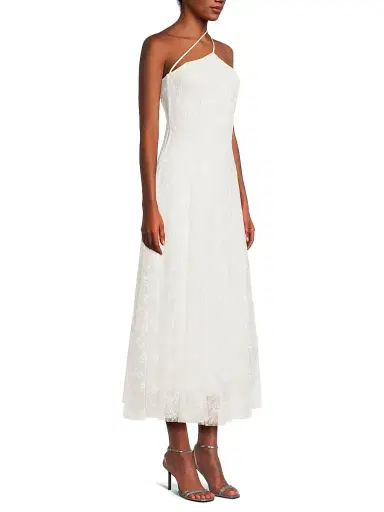 Black Halo Women's Athena One-Shoulder Midi-Dress - Chantilly White | Thumbnail 4