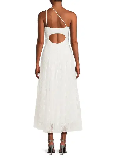 Black Halo Women's Athena One-Shoulder Midi-Dress - Chantilly White | Thumbnail 5