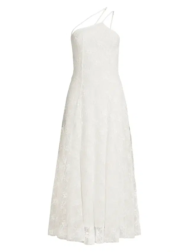 Black Halo Women's Athena One-Shoulder Midi-Dress - Chantilly White