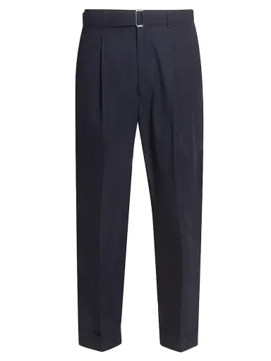OFFICINE GÉNÉRALE Men's Hugo Cotton Poplin Pleated Trousers | Thumbnail 1