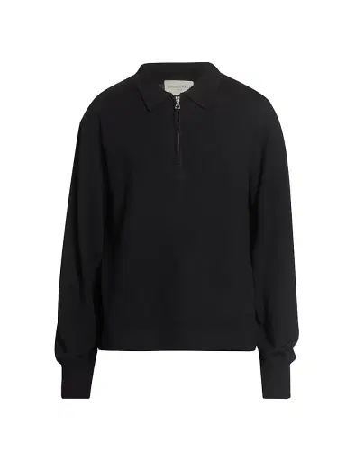 OFFICINE GÉNÉRALE Men's Bene Merino Wool Quarter-Zip Sweater - Black - Size XXL | Thumbnail 1 OFFICINE GÉNÉRALE Men's Bene Merino Wool Quarter-Zip Sweater - Black - Size XXL | Thumbnail 1