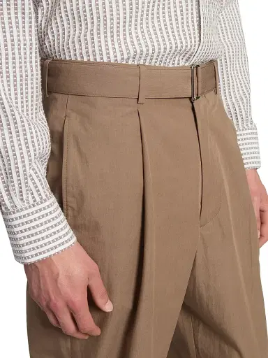 OFFICINE GÉNÉRALE Men's Hugo Cotton Poplin Pleated Trousers | Thumbnail 6