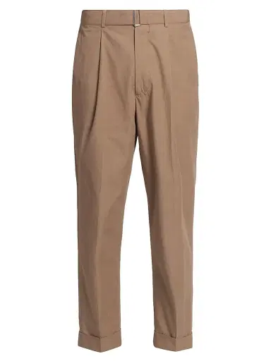 OFFICINE GÉNÉRALE Men's Hugo Cotton Poplin Pleated Trousers | Thumbnail 1