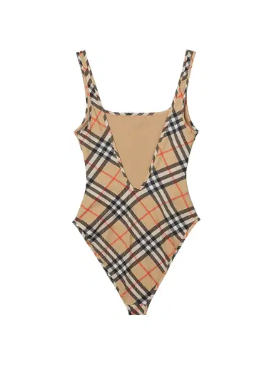 Burberry Women's Sabina Check One-Piece Swimsuit - Sand Ip Check - Size XXS | Thumbnail 2