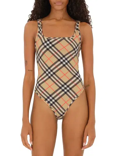 Burberry Women's Sabina Check One-Piece Swimsuit - Sand Ip Check - Size XXS | Thumbnail 3