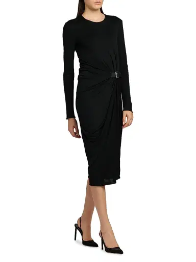 Tom Ford Women's Ruched Crepe Jersey Cocktail Dress - Naa Black - Size 10 | Thumbnail 4