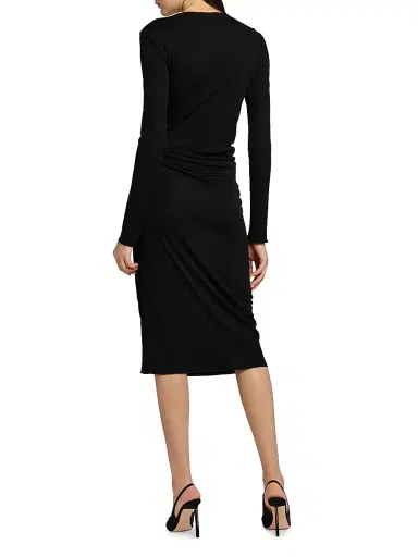 Tom Ford Women's Ruched Crepe Jersey Cocktail Dress - Naa Black - Size 10 | Thumbnail 5