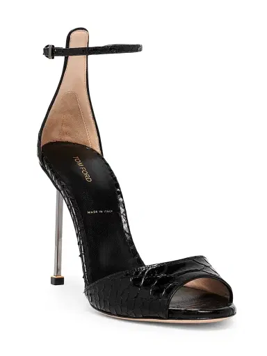 Tom Ford Women's 105MM Python-Embossed Stiletto Sandals - Black - Size 10 | Thumbnail 2 Tom Ford Women's 105MM Python-Embossed Stiletto Sandals - Black - Size 10 | Thumbnail 2