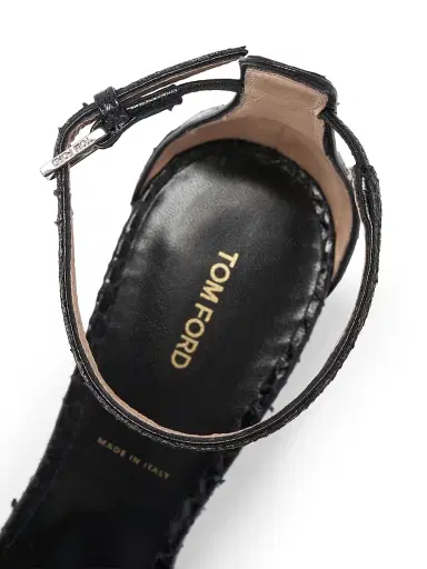 Tom Ford Women's 105MM Python-Embossed Stiletto Sandals - Black - Size 10 | Thumbnail 6 Tom Ford Women's 105MM Python-Embossed Stiletto Sandals - Black - Size 10 | Thumbnail 6