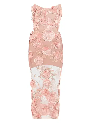 Zhivago Women's Dream Of That Floral-Appliquéd Sheath Cocktail Dress - Beige - Size 14 | Thumbnail 1 Zhivago Women's Dream Of That Floral-Appliquéd Sheath Cocktail Dress - Beige - Size 14 | Thumbnail 1