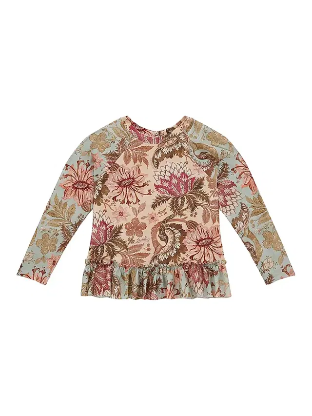 Zimmermann Baby's, Little Girl's & Girl's Daylight Frill Rashguard Top - Stamp