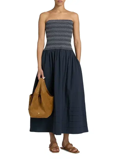 Ramy Brook Women's Jace Stitch Strapless Maxi Dress - Navy | Thumbnail 3