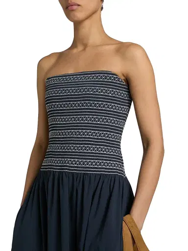 Ramy Brook Women's Jace Stitch Strapless Maxi Dress - Navy | Thumbnail 6