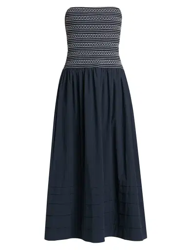 Ramy Brook Women's Jace Stitch Strapless Maxi Dress - Navy | Thumbnail 1
