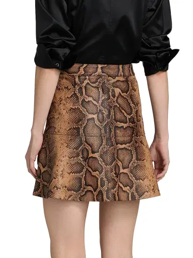Kobi Halperin Women's Addie Snake Leather A-Line Miniskirt - Tannin Multi - Size 14 | Thumbnail 5 Kobi Halperin Women's Addie Snake Leather A-Line Miniskirt - Tannin Multi - Size 14 | Thumbnail 5
