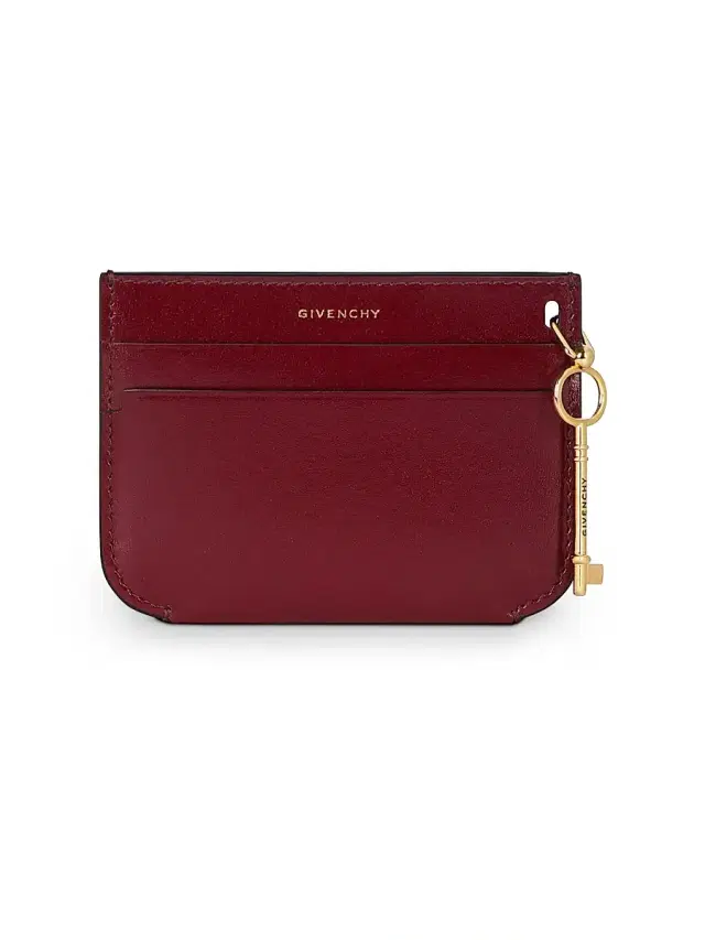 Givenchy Women's Lucky Charms Card Holder in Box Leather - Aubergine