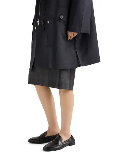 Prada Women's Single-Breasted Kid Mohair and Nylon Coat - Blue - Size 8 | Thumbnail 4 Prada Women's Single-Breasted Kid Mohair and Nylon Coat - Blue - Size 8 | Thumbnail 4