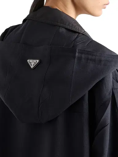 Prada Women's Single-Breasted Kid Mohair and Nylon Coat - Blue - Size 8 | Thumbnail 6 Prada Women's Single-Breasted Kid Mohair and Nylon Coat - Blue - Size 8 | Thumbnail 6