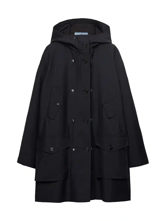 Women's Single-Breasted Kid Mohair and Nylon Coat - Blue